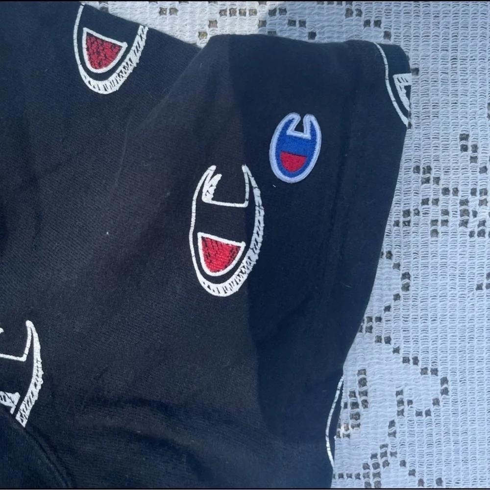 Champion all over black tee shirt size medium